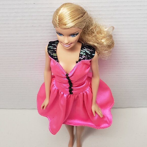 Barbie Doll in Pink & Black Barbie Dress - Picture 2 of 7